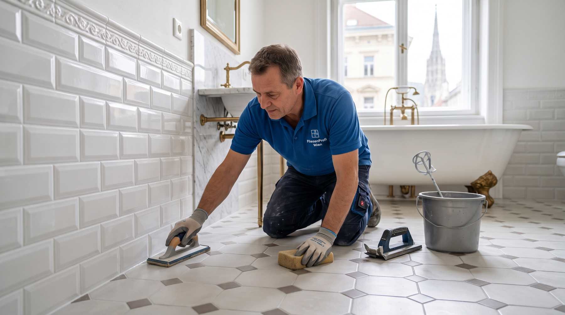 Professionelle Erneuerung und Sanierung von Zementfugen im Badezimmer in Wien – FliesenProfi Wien