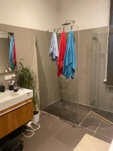 Ausgangszustand der Dusche vor der Sanierung