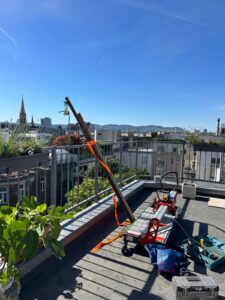 Materialtransport und Werkzeuge für Terrassenplatten Wien